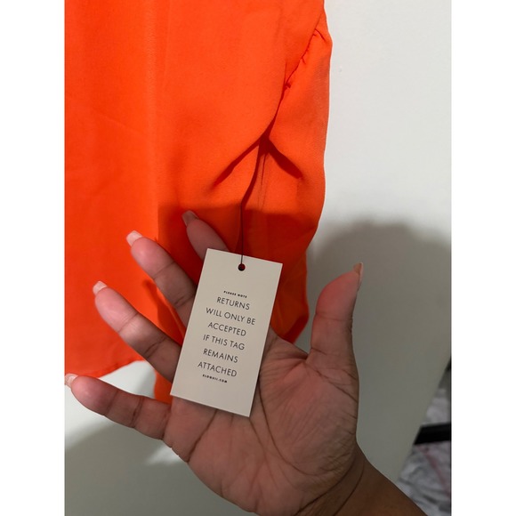 ELOQUII Orange Cold Shoulder Bubble Sleeve‎ Blouse Women's Size 18 - Picture 3 of 8